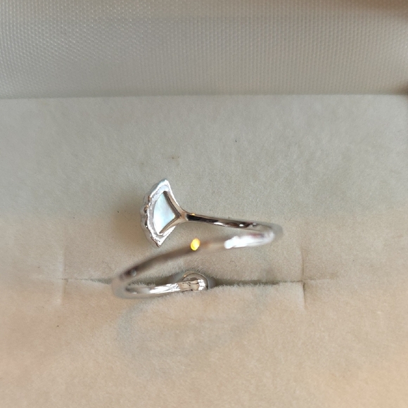 Silver Pearl Open Band Ring - Picture 2 of 4